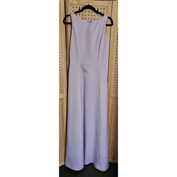 Sleeveless‎ Long Sheath Dress With Pleaded Back Lavender Formal Prom Bridesmaid - Picture 1 of 3